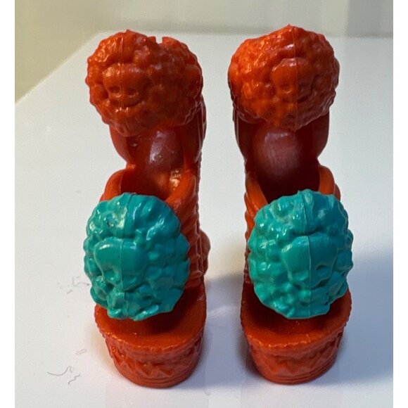 Monster High Shoes Orange & Teal Skull Heels For Skelita Calaveras Art Class - Picture 3 of 6